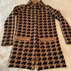 Madewell Women's Wallace Houndstooth Sweater Coat XS EUC